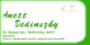 anett dedinszky business card